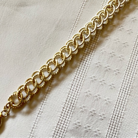 Chainmaille Rope & Smooth Texture Rings Bracelet Double Link Charm Bracelet - Picture 8 of 16